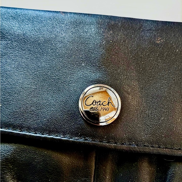 Coach Black Leather Wristlet Clutch - Picture 3 of 4